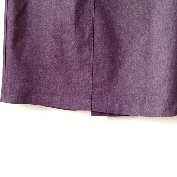 1980’s Long Purple Denim Skirt, Cotton Maxi Modest Slim Skirt with Slit R W & Co - Picture 4 of 9
